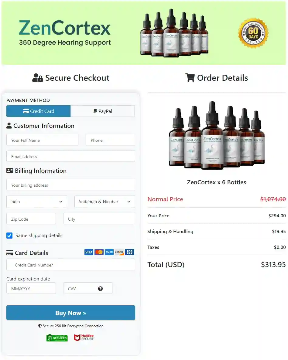 ZenCortex order page and buy now options